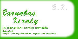 barnabas kiraly business card
