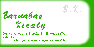 barnabas kiraly business card